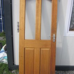 Hard Wood Interior  Half Glass Panel Doors X4