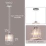 Small Ceiling Light Crystal Pendant Light Flush Mount Ceiling Lighting Fixture Modern Lampshades for Ceiling Light Hallway Dining Room Bedroom Kitchen Island,Chrome,E26 Image 2