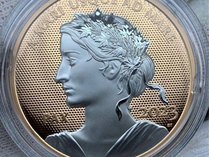 Canada 2023 Silver Peace Dollar Selective Rose Gold Plating