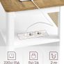 Set of 2 Narrow Bedside Table with Power Strip Walnut and White Image 7