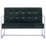 2-Seater Sofa with Armrests Dark Green Chrome and Velvet Image 4