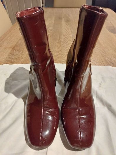 Burgundy Patent Boots