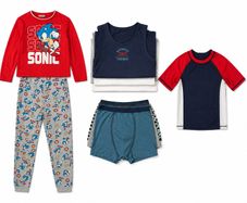 Sonic The Hedgehog Pyjamas, Underwear & M&S Swim Top: 11-12yrs