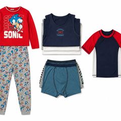 Sonic The Hedgehog Pyjamas, Underwear & M&S Swim Top: 11-12yrs