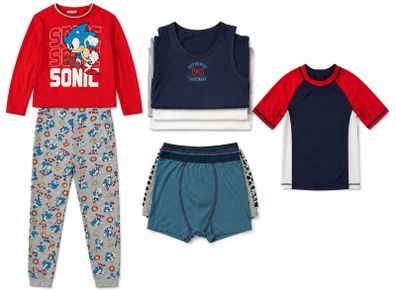 Sonic The Hedgehog Pyjamas, Underwear & M&S Swim Top: 11-12yrs