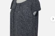 Billie &amp; Blossom Ladies Navy Blue &amp; Silver SPARKLY Top Uk 12 Petite includes postage