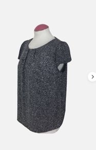 Billie & Blossom Ladies Navy Blue & Silver SPARKLY Top Uk 12 Petite includes postage