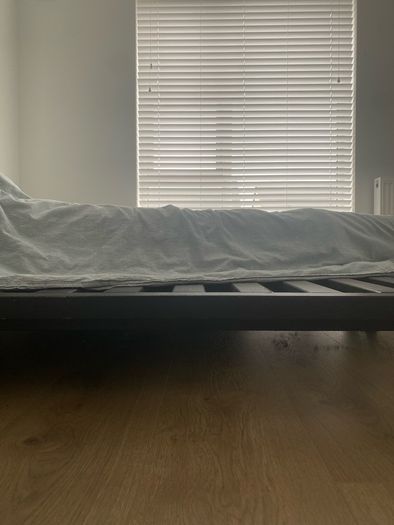 Double/single bed day bed frame markerad virgil abloh ikea painted black