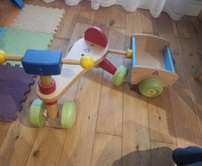 Early Learning Center Wooden Push Bike with the Wagon Cart