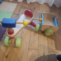 Early Learning Center Wooden Push Bike with the Wagon Cart