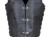 ALFA Motorcycle Leather Vest (Side Laces) - Mens/Ladies