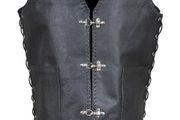 ALFA Motorcycle Leather Vest (Side Laces) - Mens/Ladies