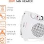 Thermo Fan Heater with 2 Heat Settings and Overheat Protection, 2000W Image 5