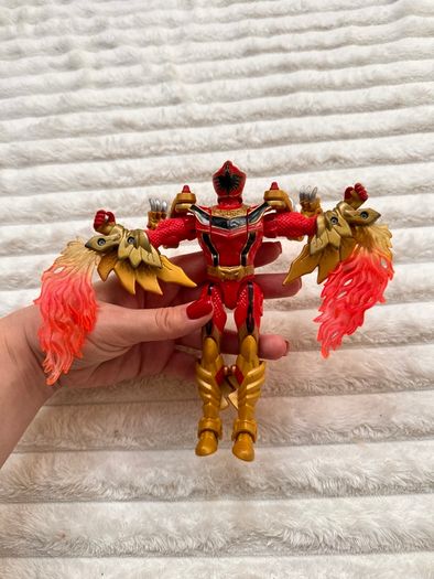 2005 Vintage Power Rangers Mystic Force Red Ranger to Fury Dragon Loose Head approx. 18 cm. Used Please see photos
