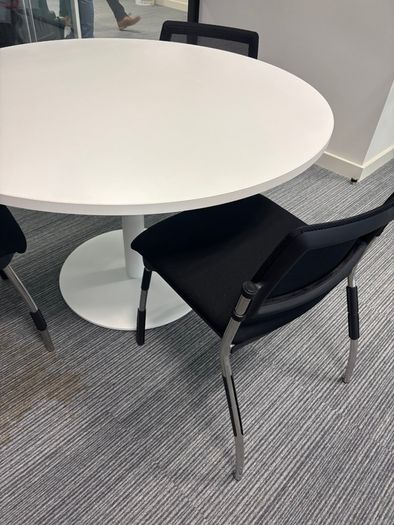 Round office table and 3 chairs