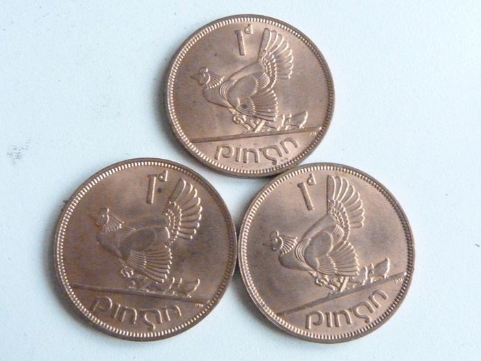 Mint condition Irish pennies