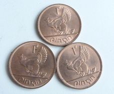 Mint condition Irish pennies