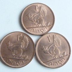 Mint condition Irish pennies