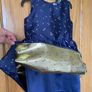Girl's Elegant Occasion Navy Blue & Gold Star Dress Image 4