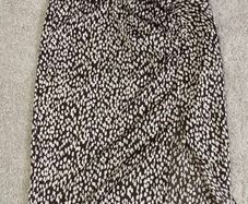 Vila Abstract Animal Print Ruched Midi Skirt UK 10