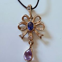 Vintage 9ct gold amethyst pendant