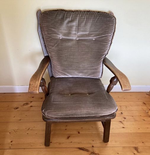 Classic Vintage Upholstered Armchair | Solid Wood Frame