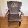 Classic Vintage Upholstered Armchair | Solid Wood Frame Image 2