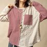 Bohemela Colorblock Patchwork Striped Top Sweatshirt Size UK 14 Image 4