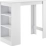 Home Bar Table with Storage Shelves Modern Breakfast Bar & Drinks Station Image 9