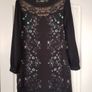 Zara Black Dress, beautiful print, lace detail at the back, size S Image 6