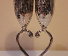 SALE!  Silverplated Metal Champagne Flutes for weddings, engagement or New Year celebrations