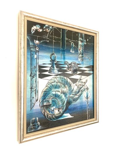 Vintage original surreal painting