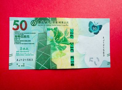 Hong Kong  50  Dollars   2018     Pick  349a ( uncirculated )