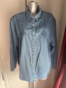 Kiabi eco conception ladies denim shirt size UK20 EU48/50 Postage included