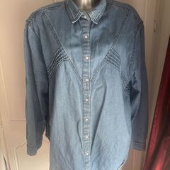 Kiabi eco conception ladies denim shirt size UK20 EU48/50 Postage included