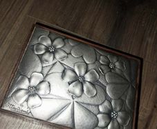 Italian Mid Century Modern Jatoba and Silver Plated Cigarete Box My grandda gave me these before be died read add