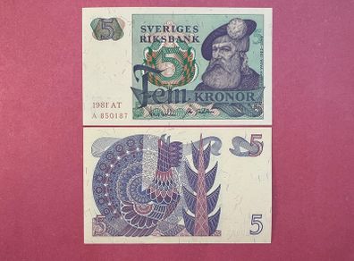 Sweden   5. Kronor. 1981. Pick 510a   ( Uncirculated )