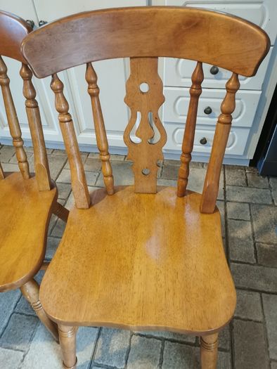 Solid wood dining table & six chairs