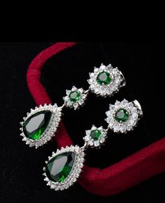 Drop Style Emerald Earrings