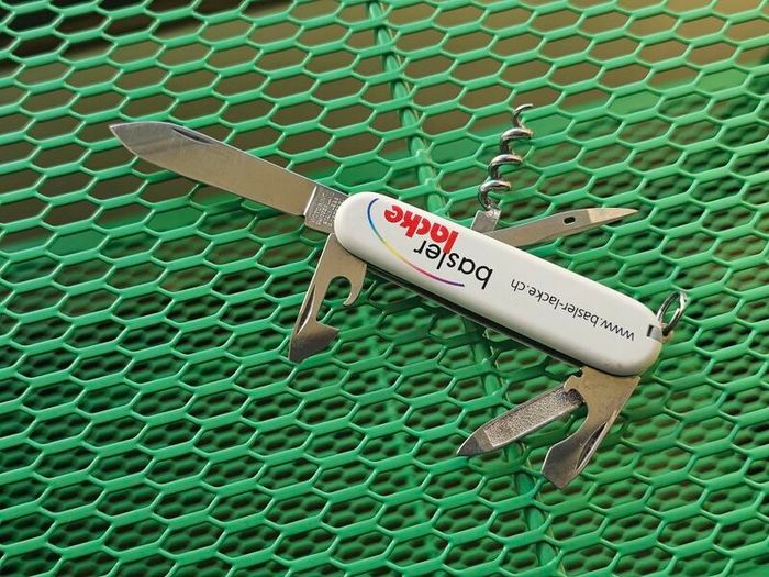 Vintage Victorinox Sportsman with Nylon Swiss Advertising Scales 84mm Swiss Army Knife Collectable