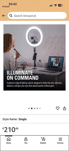 Elgato ring light with adjustable desk mount stand