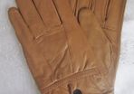 Soft Real Leather Winter Gloves Light Brown, Tan, with Warm Fleece Lining S M L