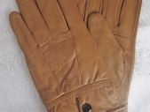 Soft Real Leather Winter Gloves Light Brown, Tan, with Warm Fleece Lining S M L