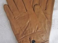 main image for ad Soft Real Leather Winter Gloves Light Brown, Tan, with Warm Fleece Lining S M L