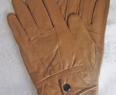 Soft Real Leather Winter Gloves Light Brown, Tan, with Warm Fleece Lining S M L