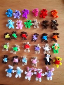 Tiny handmade teddies - suits doll house nursery
