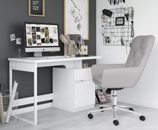 Alphason Bridport Desk White Gloss - Aw3130
