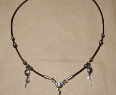 Handmade Sterling Silver and Leather Necklace