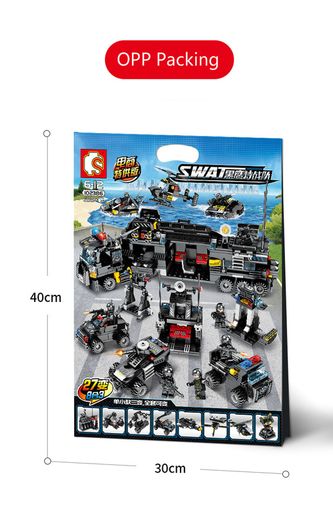 New City Police Series SWAT 8 In 3 City Police Truck Station Building Blocks Bricks Robot Aircraft sets toys Similar to Lego