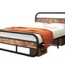 King Size Bed Metal Platform Bed Frame with Wood Headboard Image 4